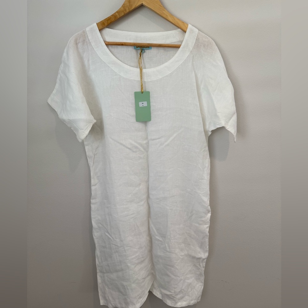 Samson Swim NWT White Linen Shift Dress Beach Coverup– Lightweight Tunic Size M